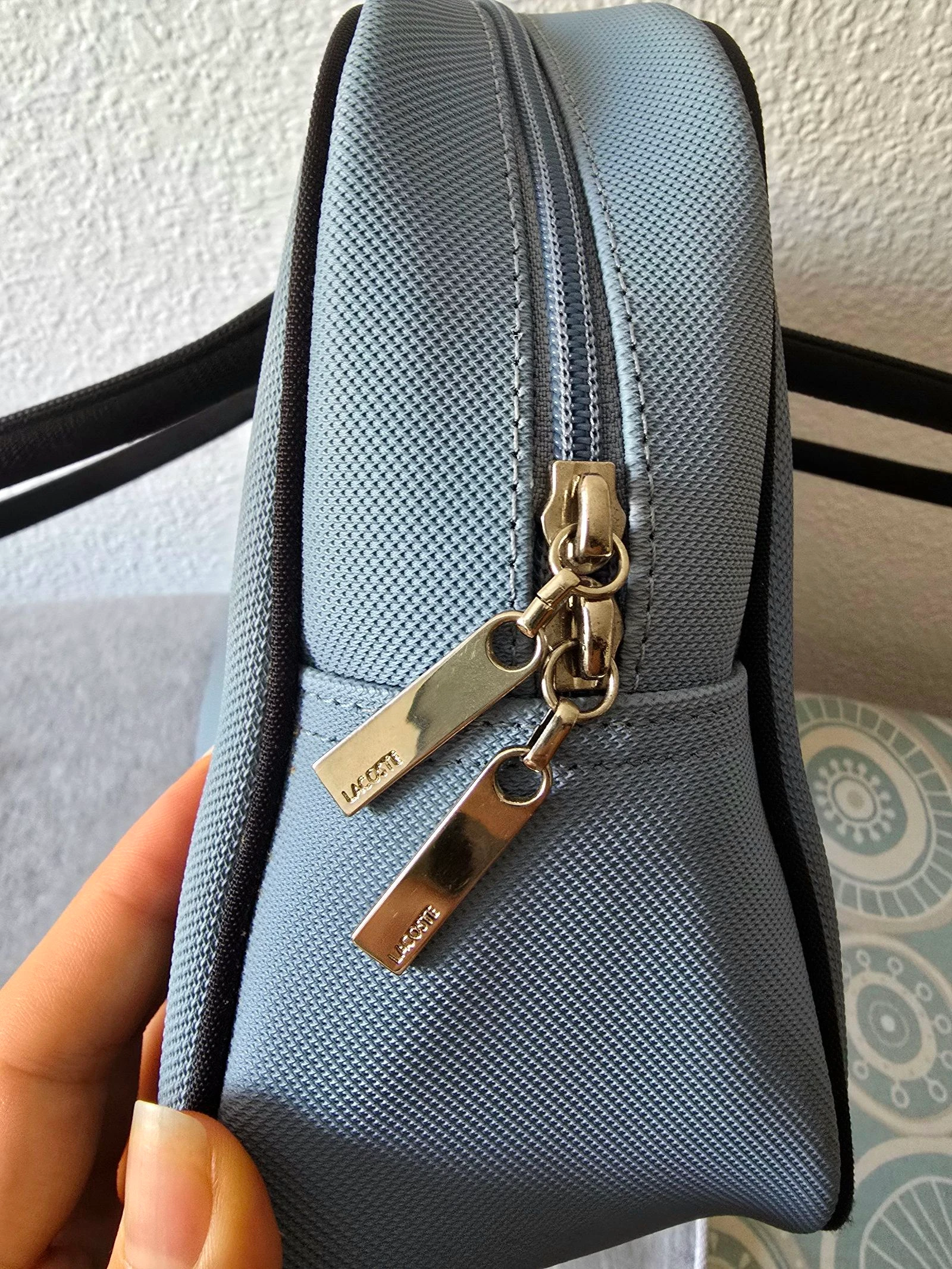 Lacoste Bolsa Azul Claro Feminina Bowling Bag Alça Superior Clássica Designer – photo 5
